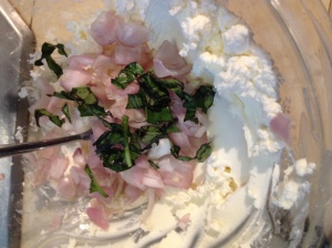 Add the basil and shallots/green onion